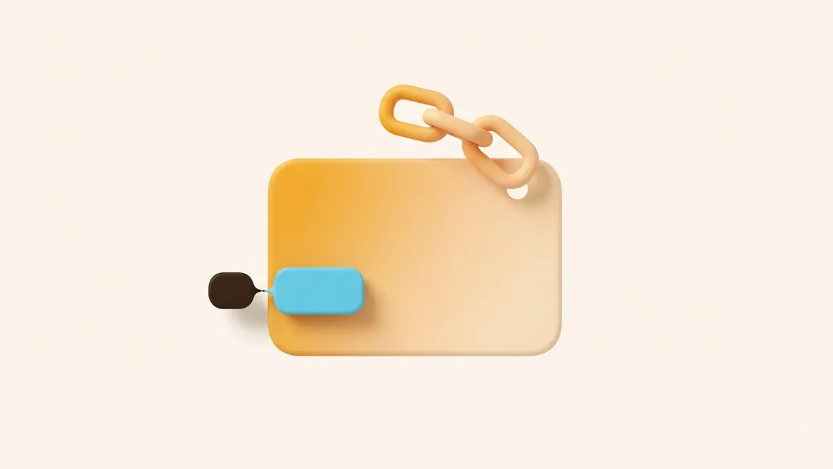 Abstract clay link pieces showing how to edit or remove a bio URL