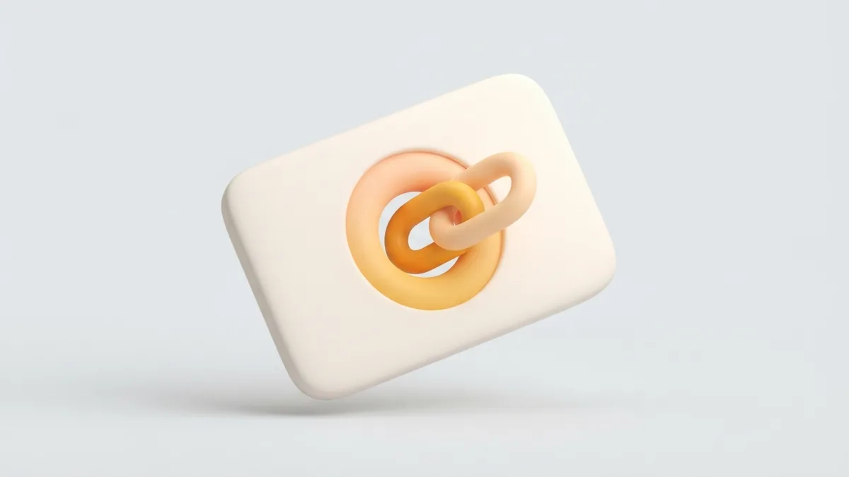 Single marigold link moving through a soft peach portal on a cream background