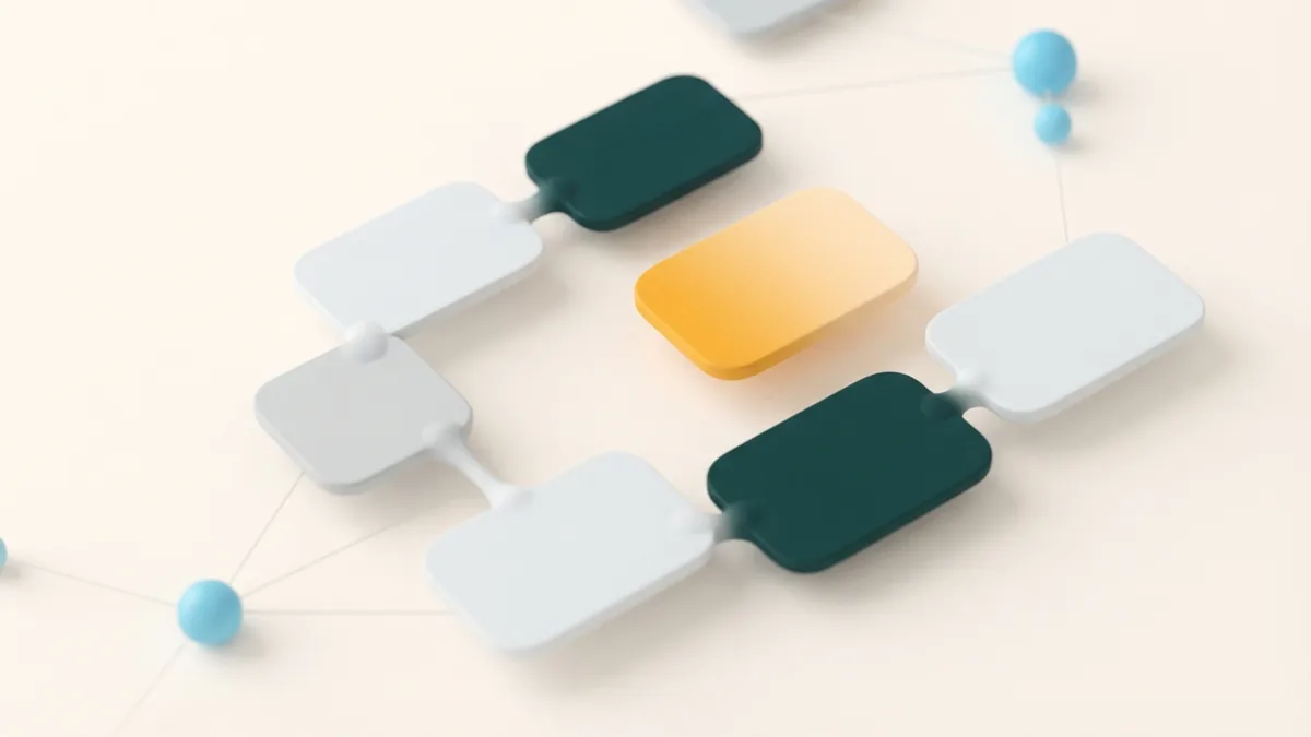Abstract linked cards showing a clean review and link repair process