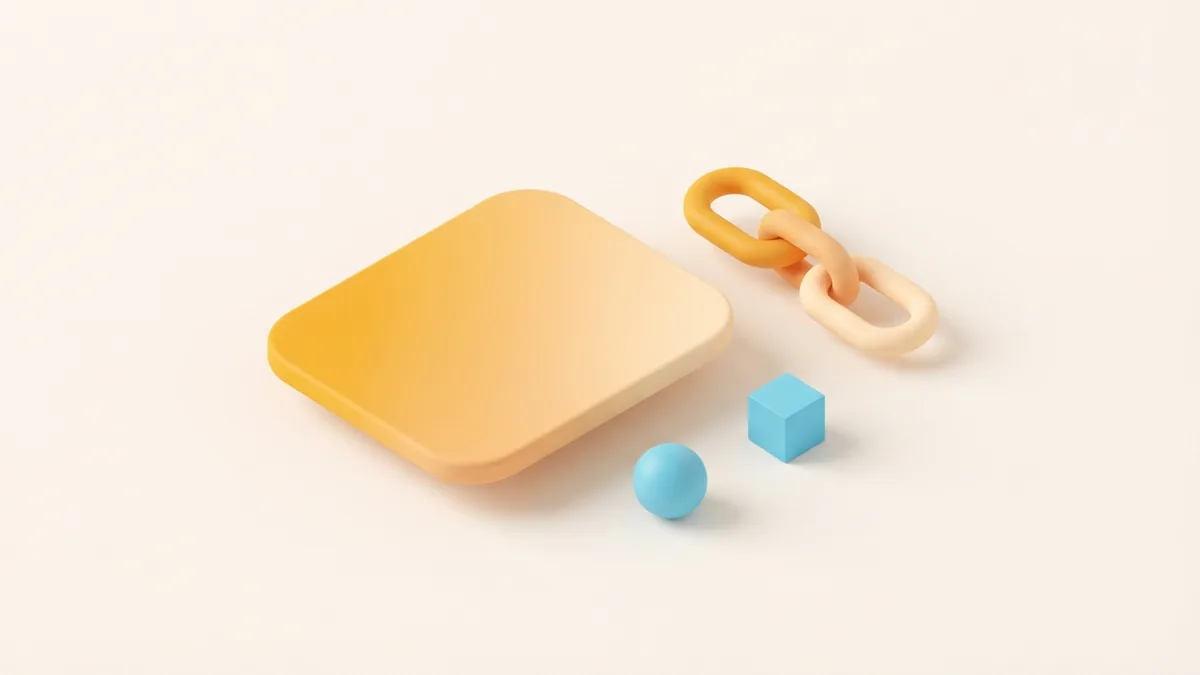 Rounded card and simple link shapes representing a social profile destination