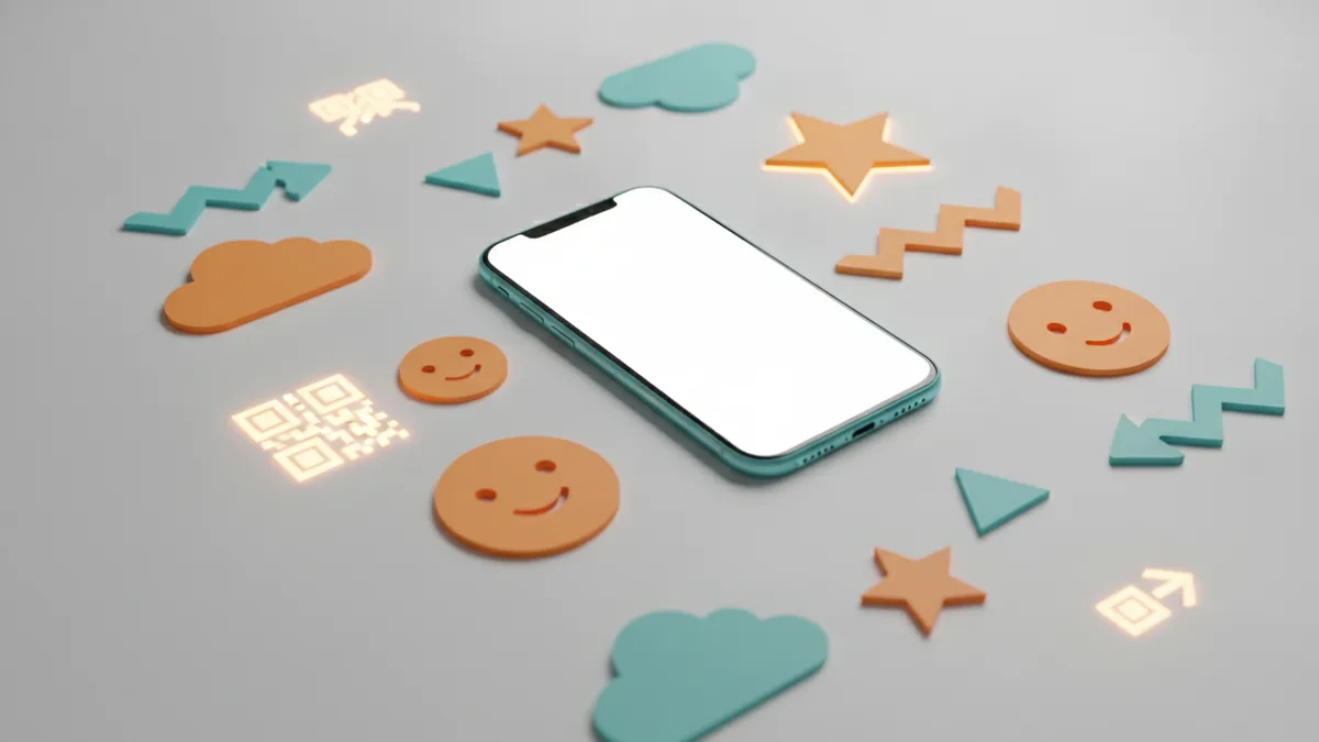 Fun formats to remix Colorful flat lay around a phone, capturing fun and creativity for bio ideas
