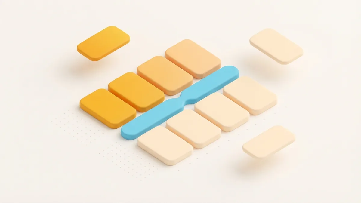 Abstract rows of rounded shapes showing how line breaks can separate ideas in a short profile bio