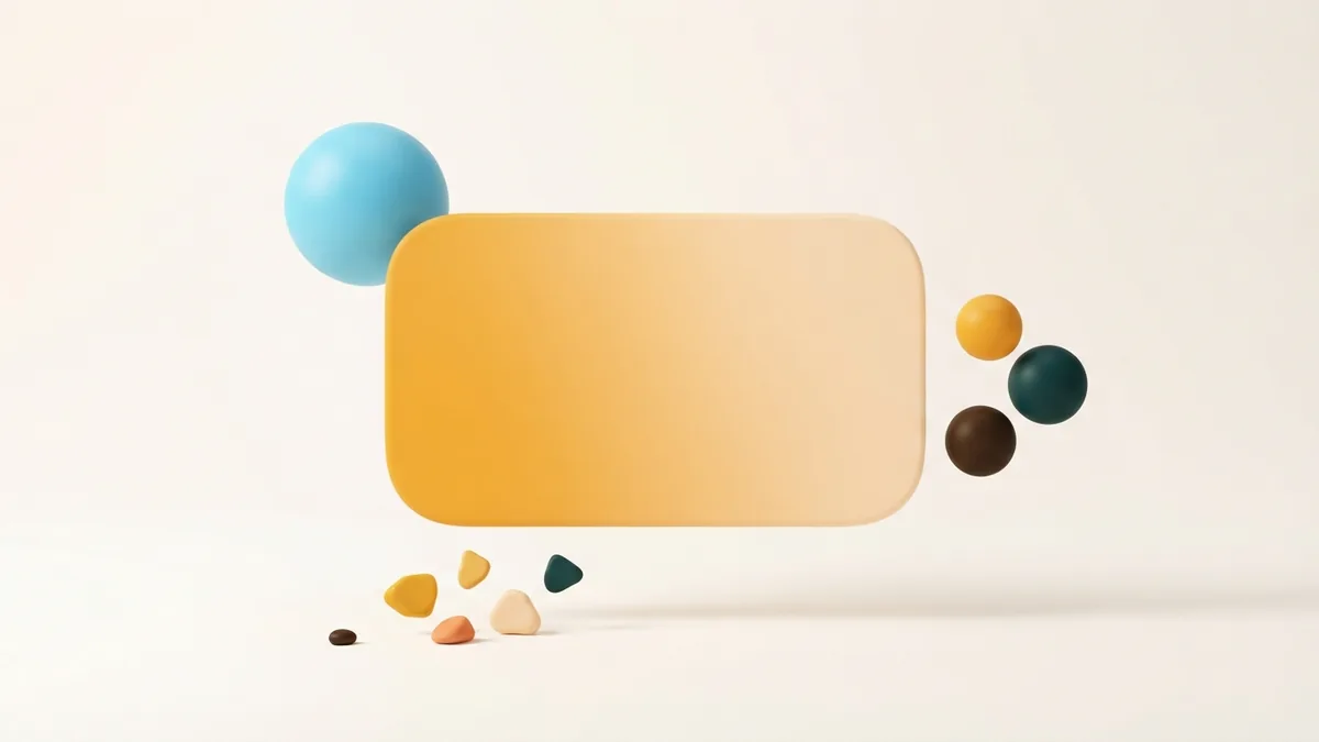 Clear profile bio concept A focused rounded card with simple shapes represents a clear and engaging profile bio