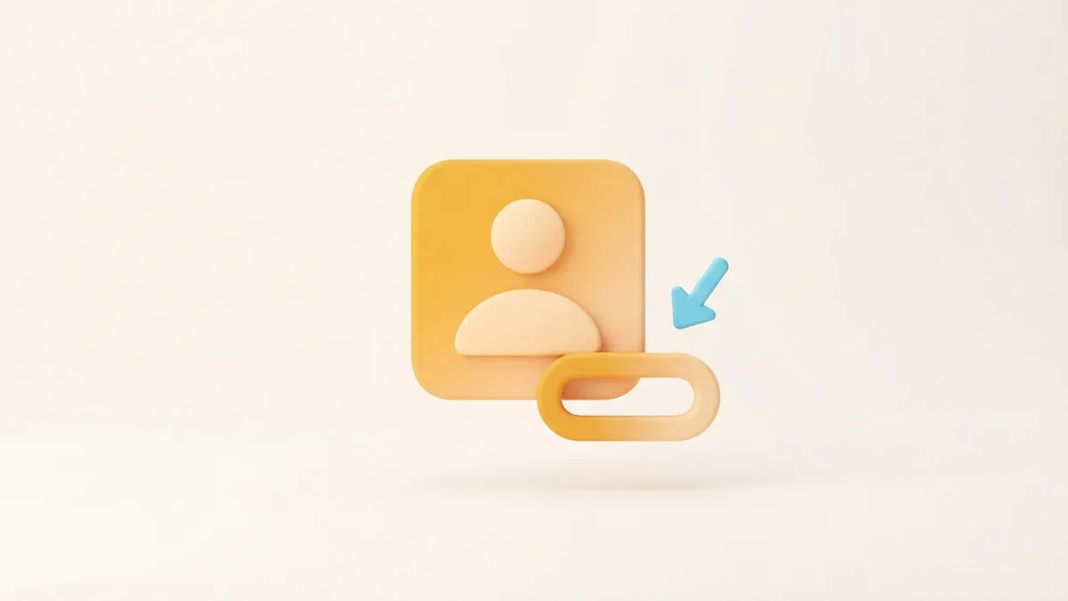 A partly hidden link beneath a rounded profile card, showing why profile links can be easy to miss