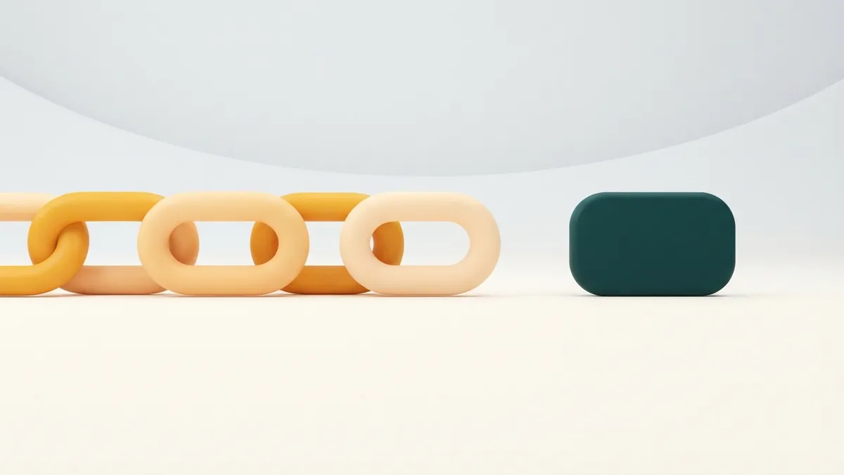 A tidy chain shape beside a loose tile, suggesting a focused profile link setup