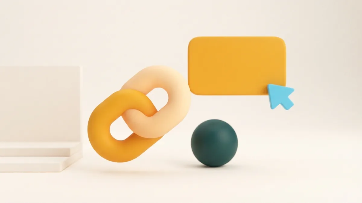 Make a community link easy to spot A clear rounded link shape standing out among simple forms to represent a recognizable invite