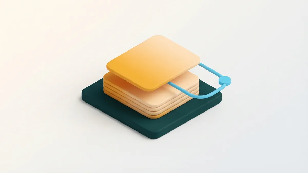 Abstract rounded cards showing a clear path to a social profile