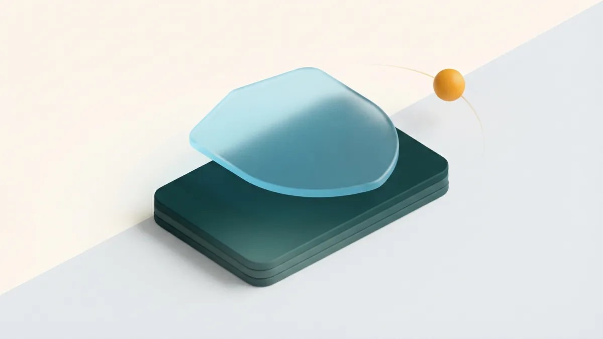 Protected social profile card Abstract clay shield protecting a rounded social profile card