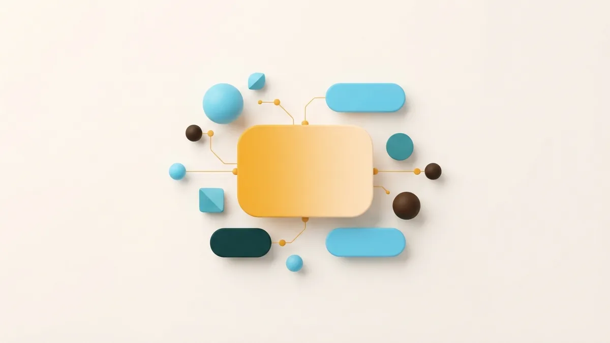 Rounded chips and a central card suggest picking a few personal bio details