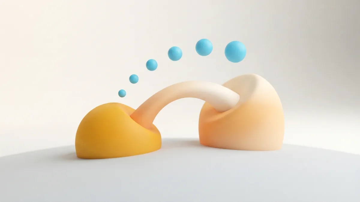 Two connected rounded forms showing a respectful account notification