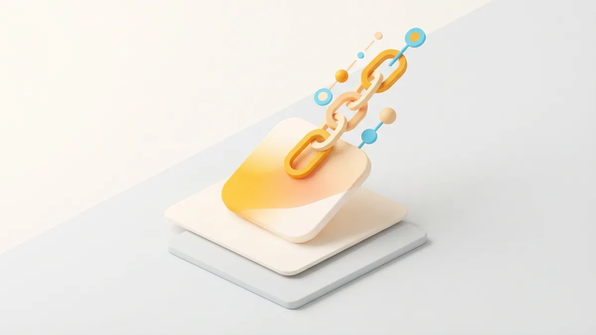 Abstract rounded card and path showing access to a social profile bio