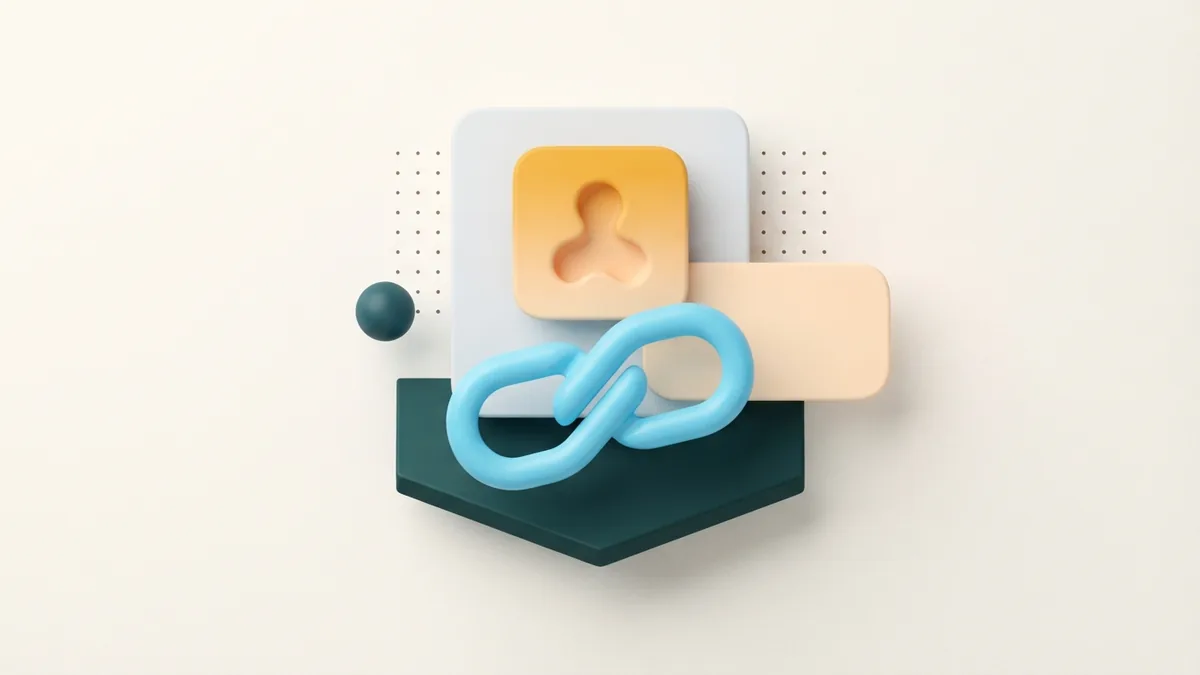 A highlighted link shape shows where visitors can find a profile destination