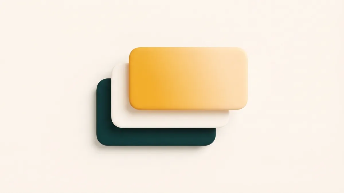 A neat stack of rounded cards showing how a main link can stand out from other links