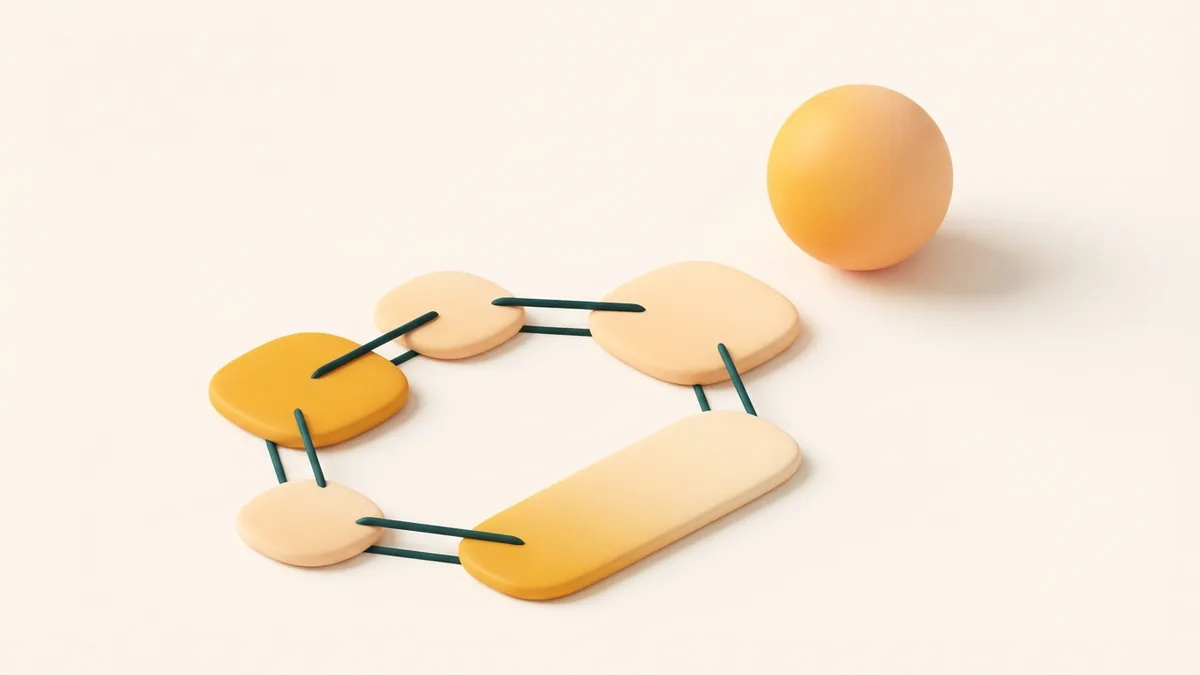 Abstract connected path representing a professional story and career journey