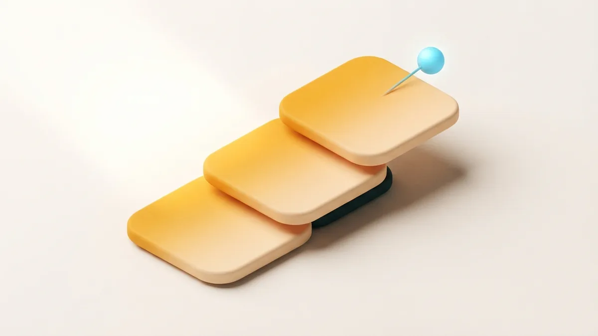 Layered rounded shapes showing a simple process for adding profile links