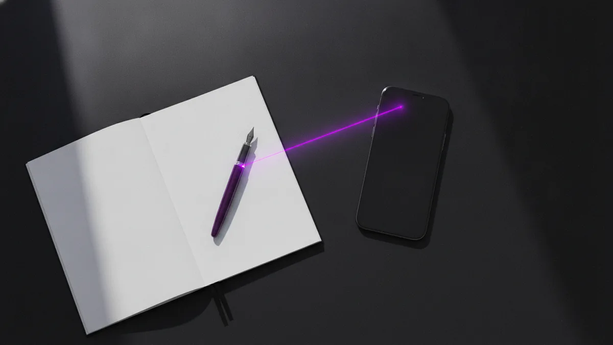 Smartphone and notebook near a single link destination concept