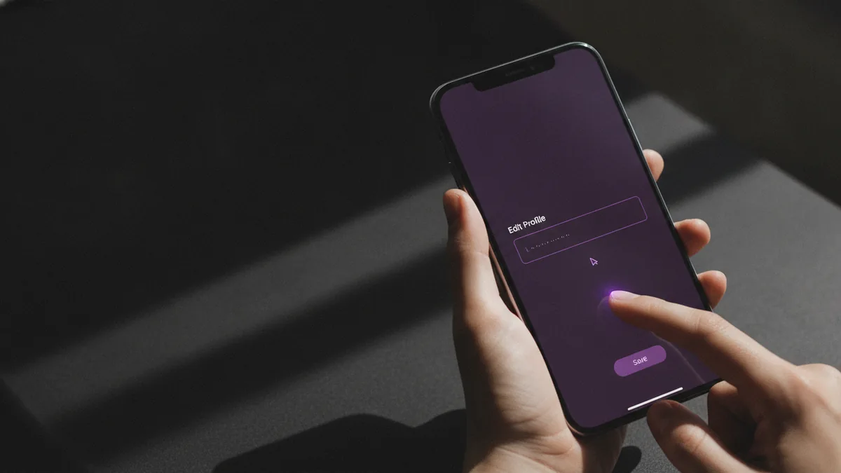 Phone screen showing editing a profile link from the Instagram app