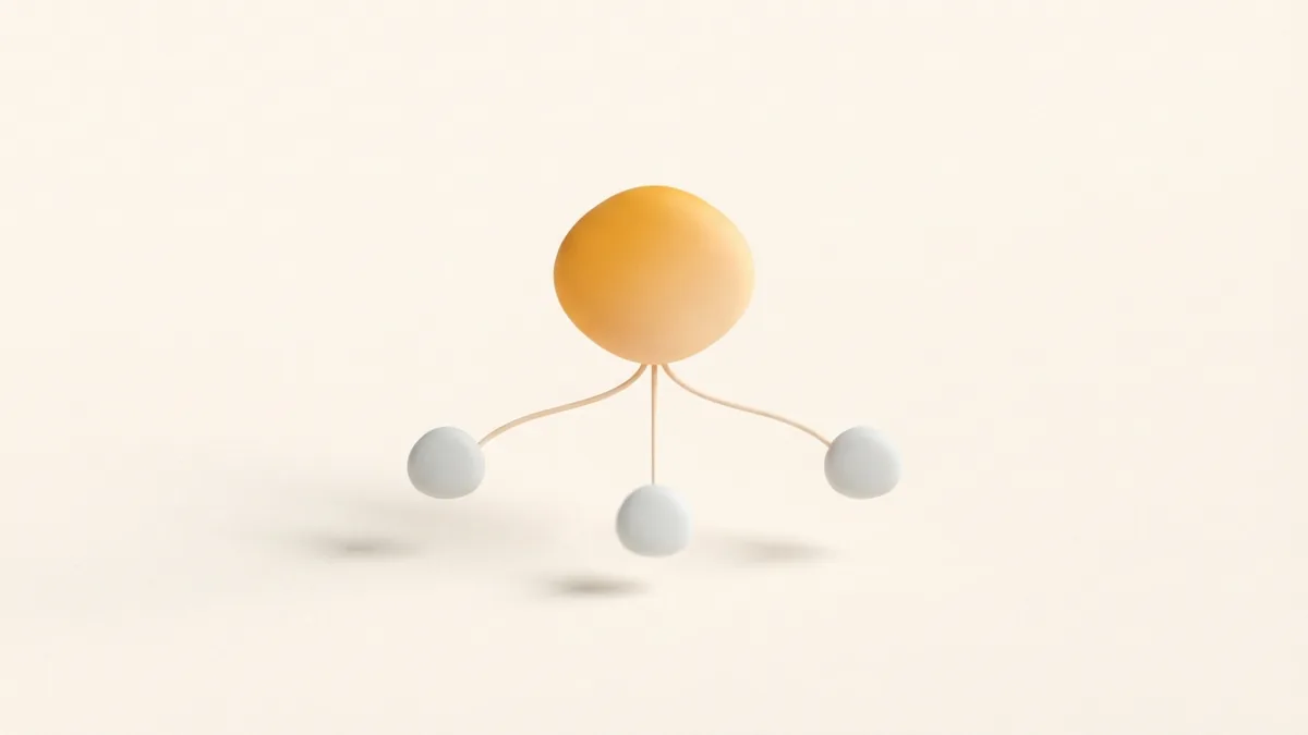 One profile link can hold several destinations A central marigold shape branching to several simple destination nodes