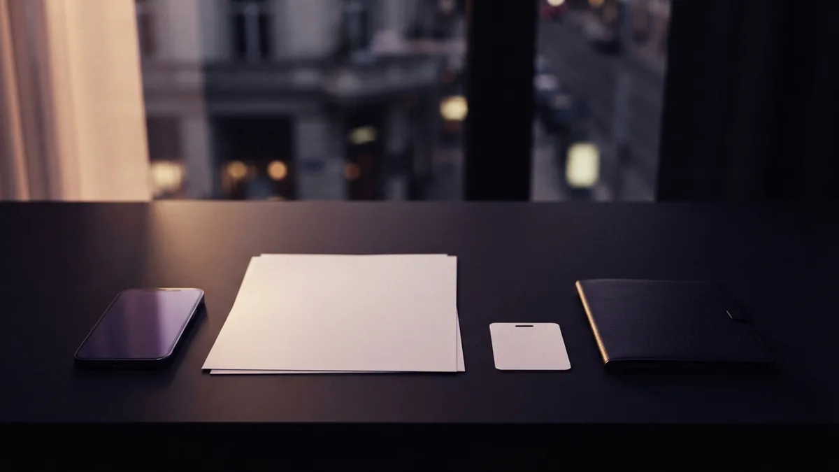 Preparing account verification details Desk setup with business records and a phone prepared for social account verification steps