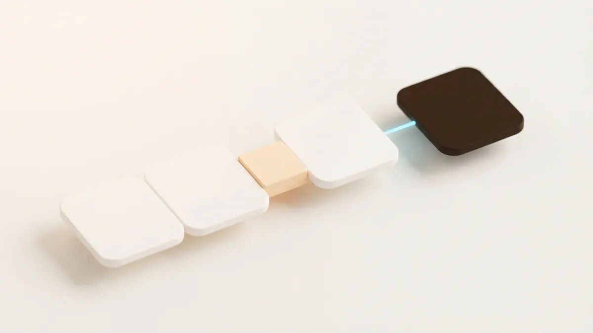 Keep blank lines in place A small spacer shape keeps a clear gap between blank bio cards