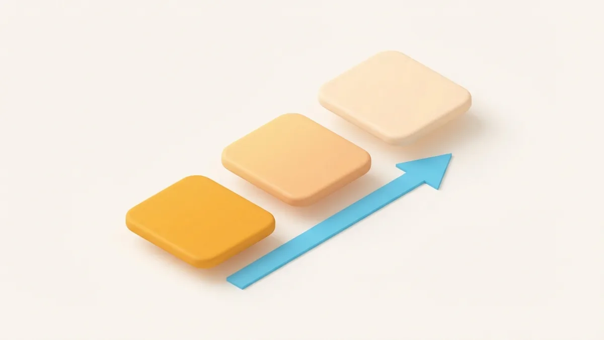 Three abstract cards form a clear step path for adding a profile link