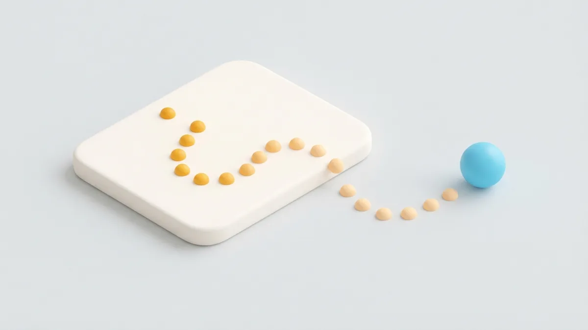 Abstract dotted path leading toward a destination when a profile link is unavailable