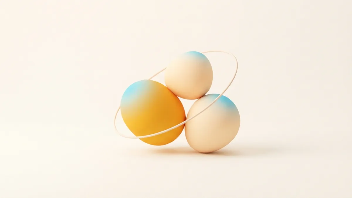 Abstract connected rounded forms representing identity and personal profile style