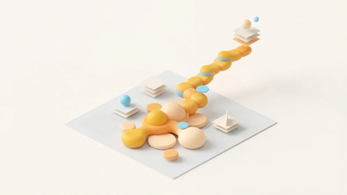 Track which bio links earn action Abstract connected nodes and rising path representing Instagram bio link performance tracking
