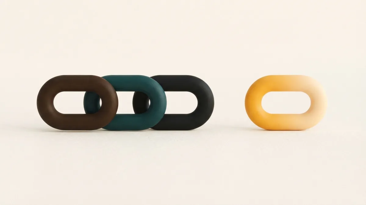 Keep your link choices focused Balanced rounded links with one separate piece showing a clear and tidy link layout