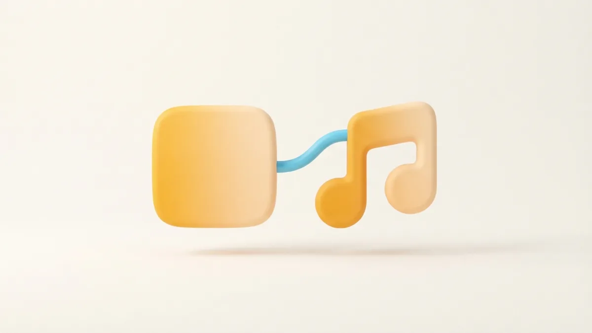Ways to show music on a profile Abstract profile tile linked to a sculptural music form in warm neutral colors