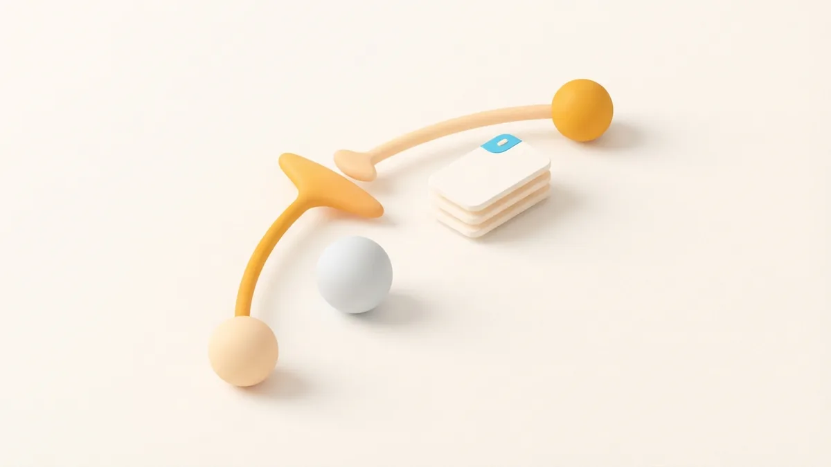 Audio branding and profile connection concept Abstract audio branding concept with connected forms and warm profile accents