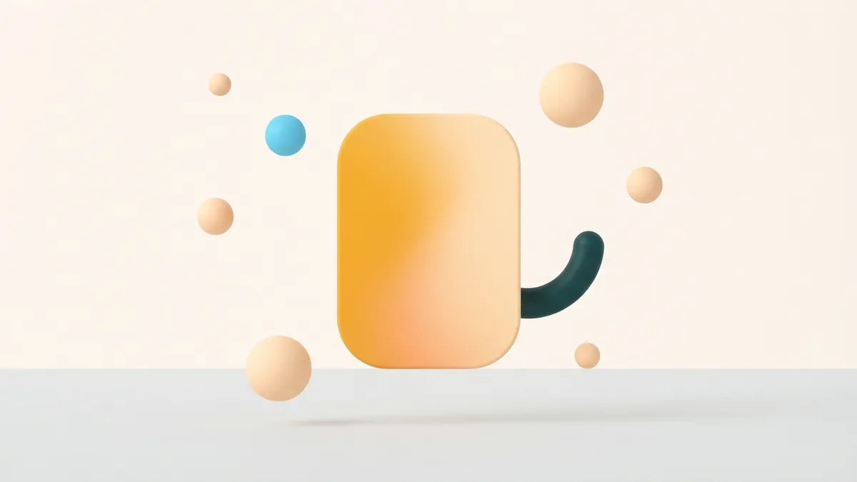 Abstract creative profile concept with warm music and link elements
