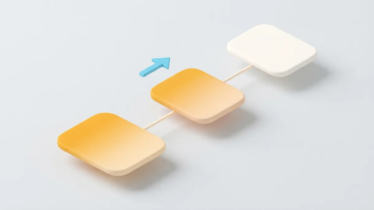 Simple steps for adding a link Floating cards and connecting lines represent the steps for adding a profile link