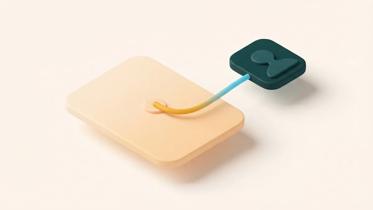 Abstract link connecting a payment card to a rounded social profile tile