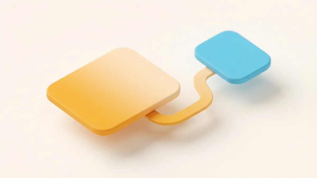 Abstract connected cards representing a link added to a social profile