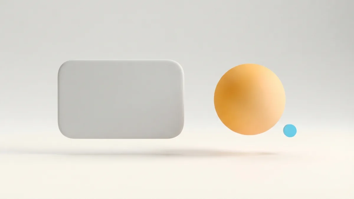 Simple shapes for a personal bio A rounded profile-like card paired with simple colored forms for bio customization