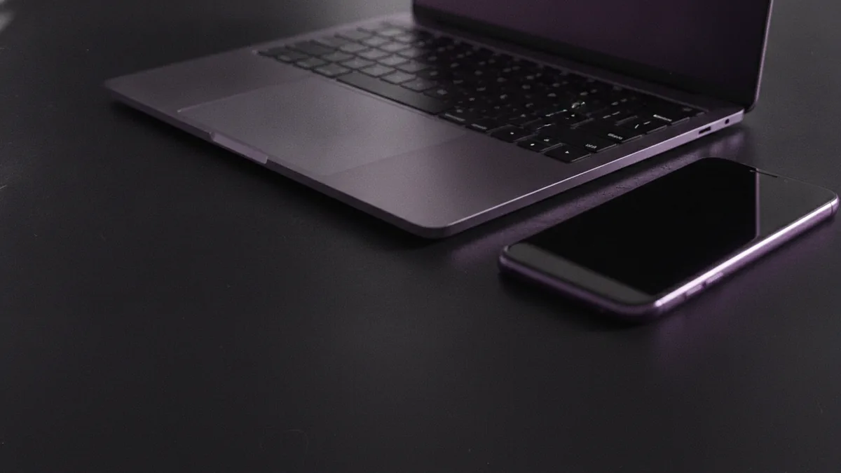 Test generator output Laptop and phone side by side for testing font generator results