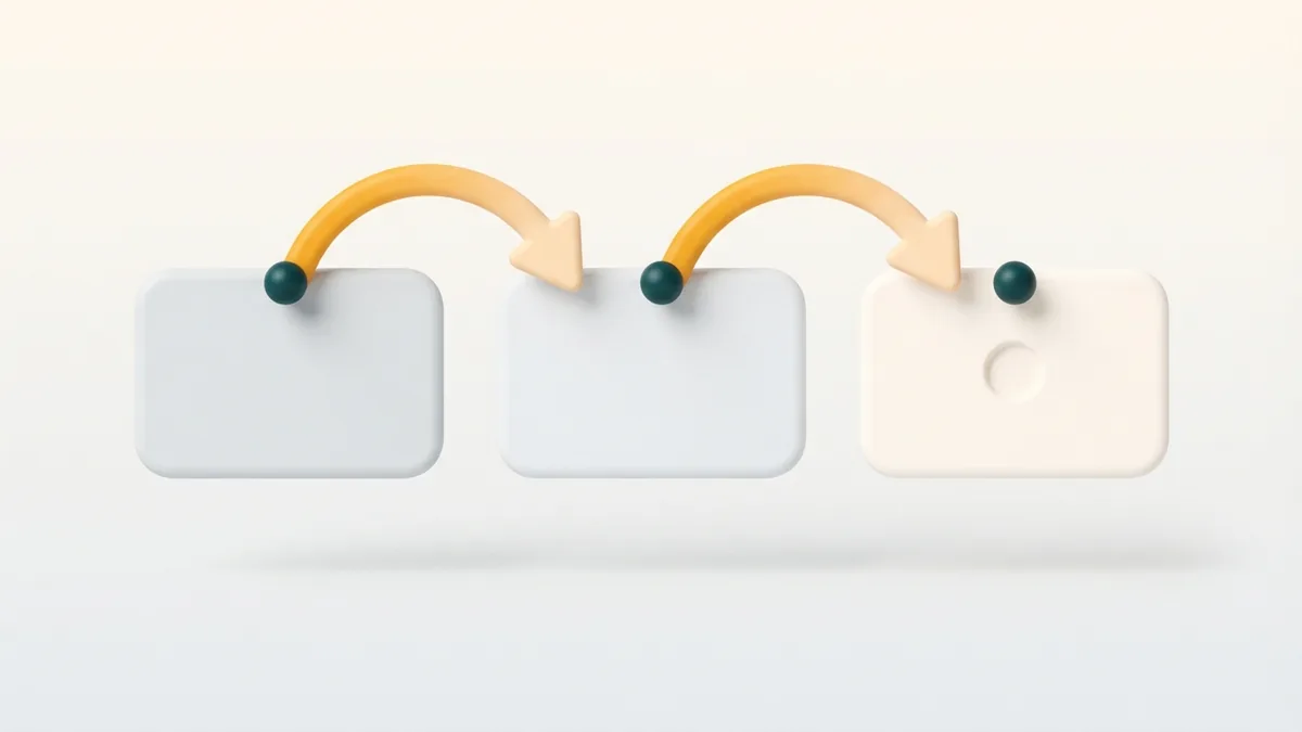 Rounded cards linked in sequence to show steps for updating a social media bio