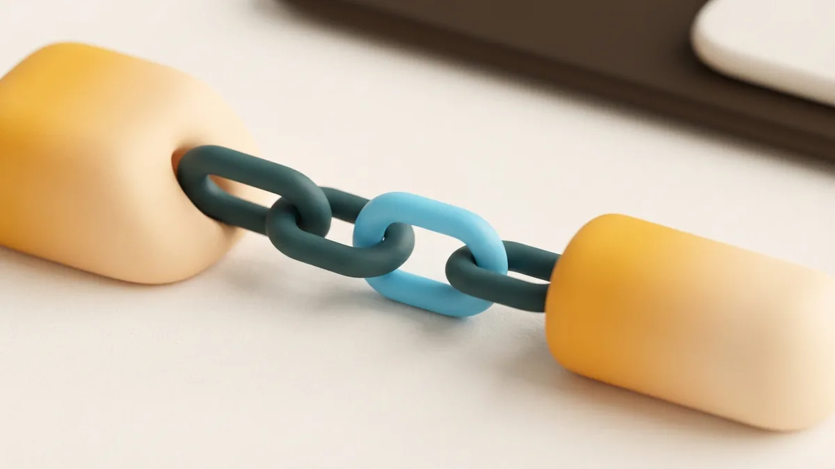 Abstract connected shapes showing a website link added to a TikTok bio