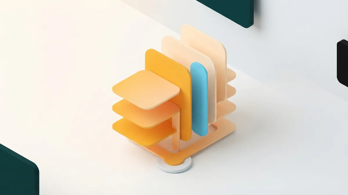 Stacked rounded cards represent access to older profile data on a mobile device