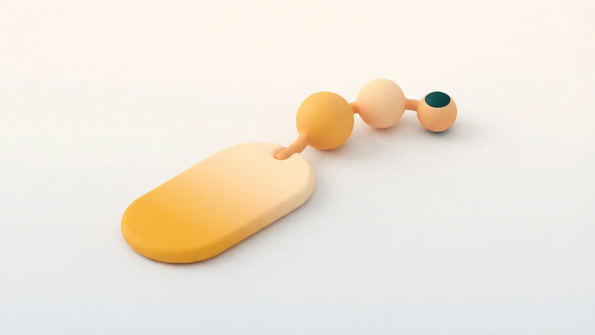 A clear profile message leads visitors forward Rounded profile card and connected spheres representing a clear Instagram bio and next step