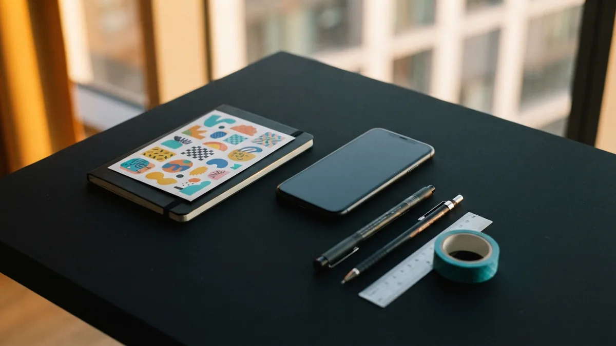 Colorful creative workspace showing thoughtful emoji and formatting choices