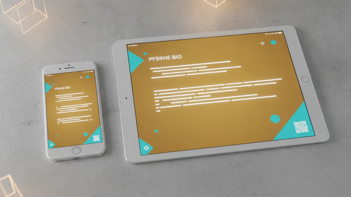Two devices showing the bio with consistent line breaks