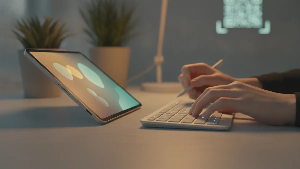 Editing your Twitch bio Hands typing on a laptop while updating creator profile settings