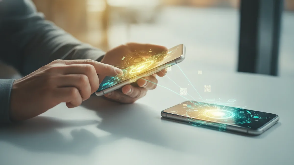 Two phones used to compare bio link destinations