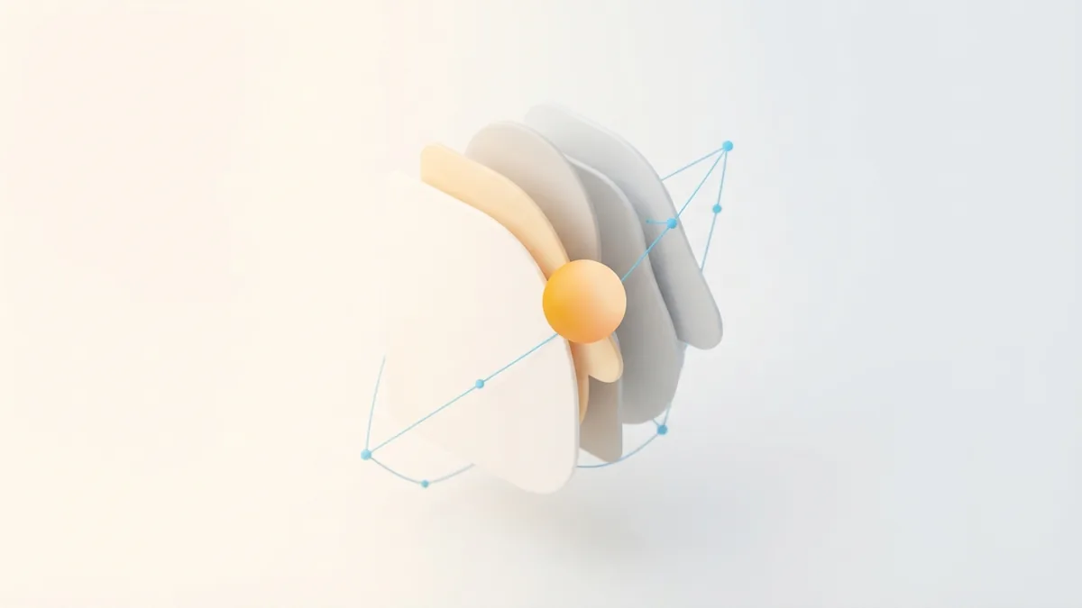 Layered rounded forms and a sphere suggesting regular updates to an Instagram profile bio