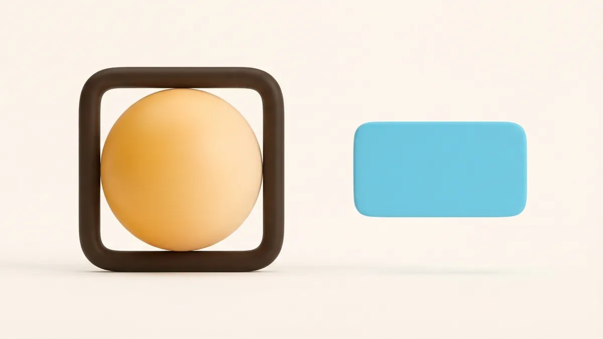 Simple centered sphere in a rounded frame representing a clear profile picture
