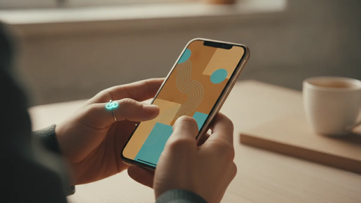 Hands editing an Instagram profile bio with styled text for readability