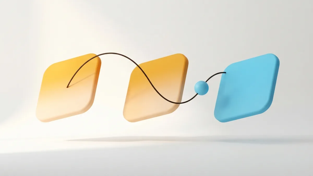 A simple sequence of connected shapes represents adding and testing a profile link