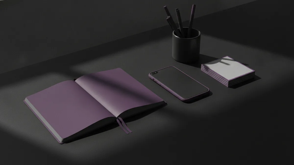 Organized desk setup that helps you craft a tight Instagram bio.